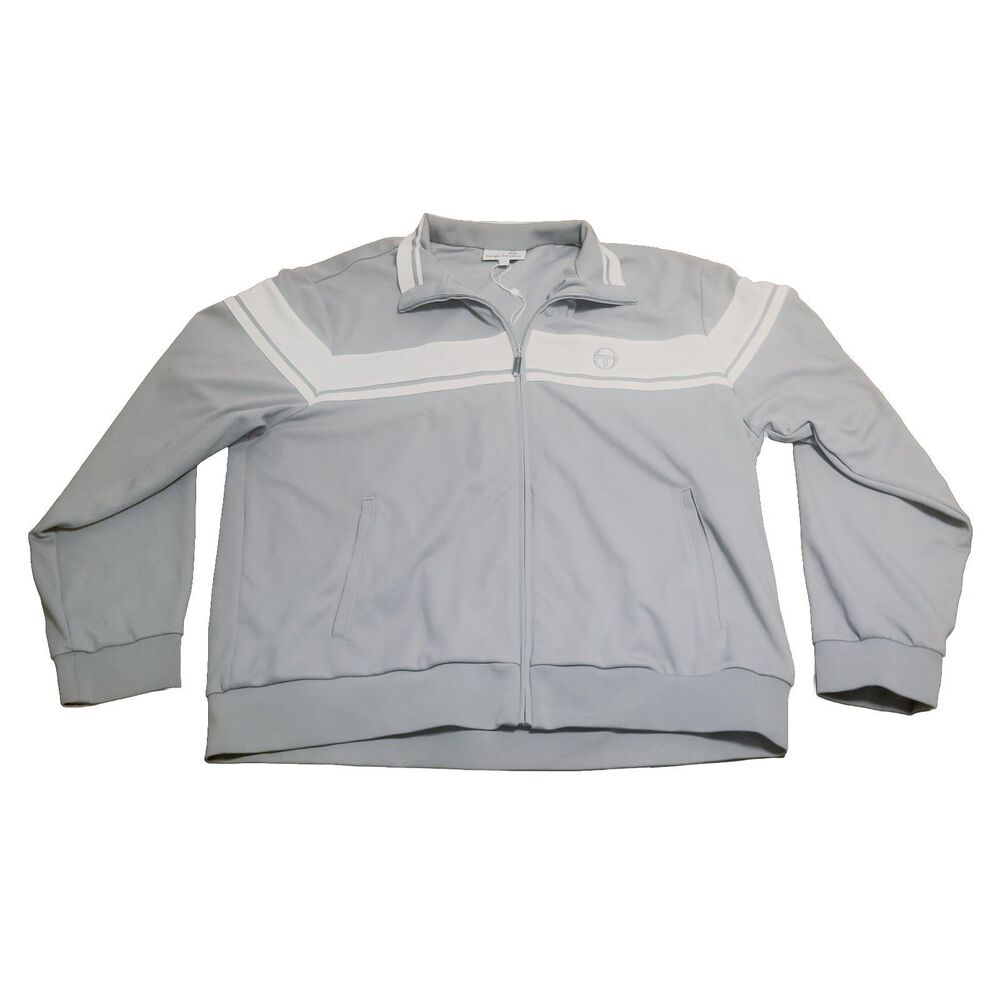 Sergio Tacchini Damarindo Track Jacket Men's Size 3XL Gray White Stripe NWOT